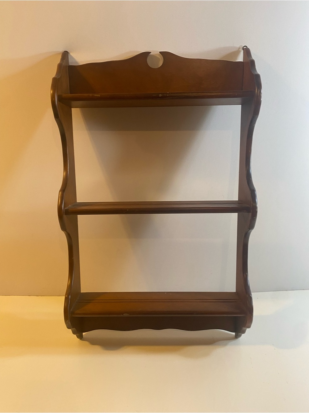 Vintage Wooden 3 Tier Wall Hanging Plate Rack Shelf 30"Lx18"W5"D